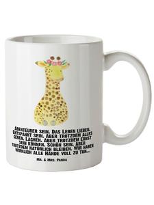 Кружка XL "Венок из цветов жирафа" с надписью белого цвета Mr. & Mrs. Panda