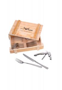 Столовые приборы для гриля/стола в деревянном ящике SYLT Gräwe, серебро