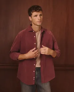 Мужская рубашка из микровельвета Lloyd's, бордовый