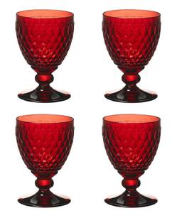 Villeroy & Boch Boston Набор из 4 бокалов Boston Colored и бокалов для белого вина на красной подставке, красный