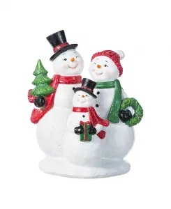 10,25-Дюймовая рождественская фигурка семьи снеговиков из смолы Glitzhome, multi