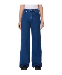 Джинсы с широкими штанинами и высокой талией Obey, синий