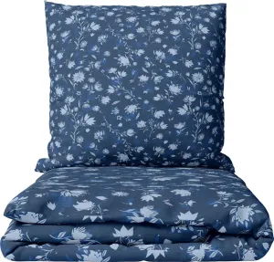 Комплект постельного белья 135х200 см, термофлис, цветочный, 2 предмета, синие и белые цветы, мягкий, на молнии leonado vicenti