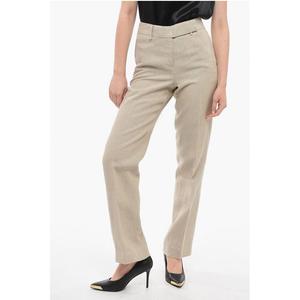 Широкие брюки из хлопка Hopsack Michael Kors, Beige