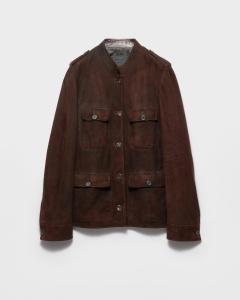 Замшевая куртка Prada, кофе