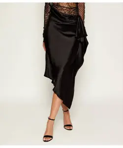 Атласная юбка Pinko, черный