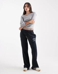 Спортивные брюки-клеш с принтом Superdry Athletic в цвете Eclipse Navy