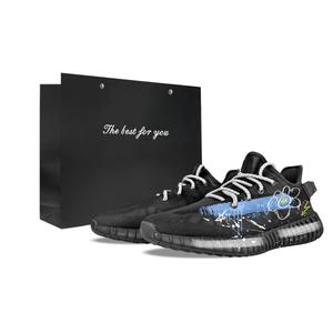 Adidas Originals Yeezy Boost 350 V2 амортизация устойчивость к истиранию легкие низкие повседневные кроссовки unisex black blue