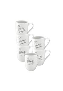 Кружки с ручкой Villeroy & Boch Lieblingsmensch, 290 мл, 6 штук, белый