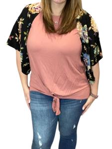 Футболка с цветочным принтом Flyaway в кирпичном цвете E. Luna, цвет brick