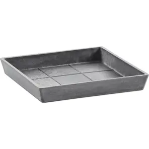ECOPOTS Подставка для цветочного горшка «SQUARE SAUCER Grey», ШxГxВ: 18x18x2,5 см, серый