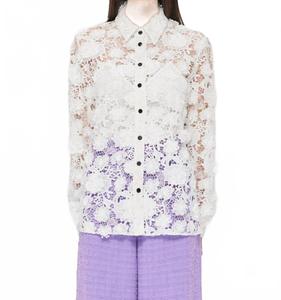 Сабина кружевная блузка в снежном оттенке LEO LIN, Snow