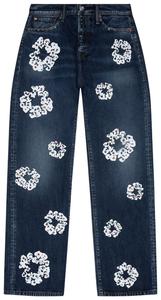 Джинсовые брюки Denim Tears Baggy Rhinestone Cotton Wreath Denim Pant, синий