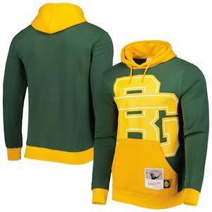 Мужской пуловер с капюшоном Mitchell & Ness Green Green Bay Packers Big Face 5.0
