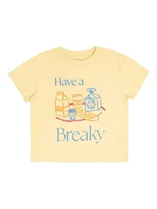 Футболка с принтом "Завтрак" American Vintage Kids, желтый