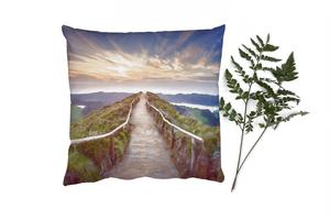 Декоративная подушка MuchoWow Диванная подушка Декоративная подушка для гостиной 60 x 60 см Горы - Природа - Тропа - Чехол на подушку - Хлопчатобумажная ткань - Декоративные наволочки