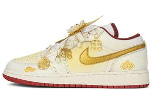Jordan Кроссовки Air 1 Vintage баскетбольные женские Low top Gold/Red/Beige