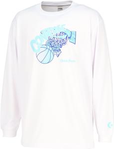 Футболка с длинными рукавами Converse CB252365L с принтом, влагоотводящая, быстросохнущая, белый