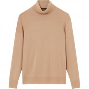 Свитер с воротником-водолазкой и ребристыми манжетами Loro Piana, бежевый