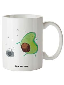 Кружка большого размера с белым авокадо без надписей Mr. & Mrs. Panda