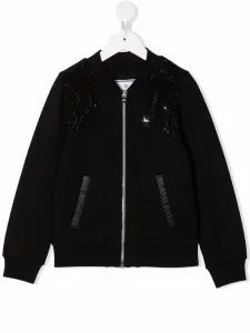Бомбер Iconic Plein со стразами Philipp Plein Junior, черный