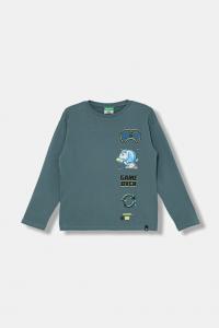 Детская хлопковая кофта с длинным рукавом United Colors Of Benetton, зеленый