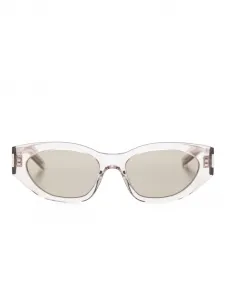 Солнцезащитные очки Bold Geo в овальной оправе Saint Laurent Eyewear, нейтральный