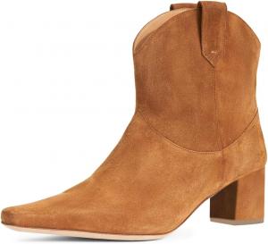 Женские зимние ботильоны Tang'scuisins с закрытым квадратным носком, массивным каблуком, короткие ботинки на танкетке, для вечеринок и повседневной носки, размеры US 4-16, Brown