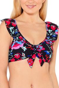 Топ бикини с оборками и завязками спереди Bardot Beachcomber, черный