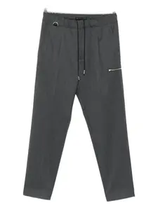 Прямые брюки с завязкой на талии и карманом на молнии Low Brand, серый