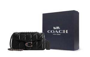 COACH Таби овчинная женская сумка через плечо с бахромой черная