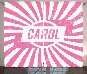 Штора ABAKUHAUS "Рождественская песнь", рустик, детский, имя, день рождения, розовый, присборенная, для спальни, с петлями и крючками, 280 x 225 см, светло-розовый с белым Abakuhaus