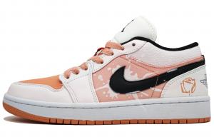 Jordan Детские баскетбольные кроссовки Air 1 Low с защитой от скольжения, износостойкие, цвет мандарин, оранжевый, для подростков