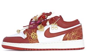 Jordan Женские низкие скейтерские кроссовки red с амортизацией air 1 и износостойкой подошвой