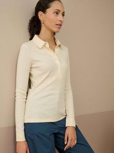 Рифленая хлопковая поло из джерси Brora, Winter White