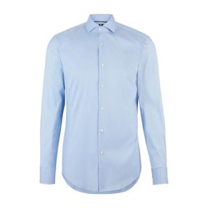 Рубашка облегающего кроя из легкогладящегося поплина BOSS, светло-голубой