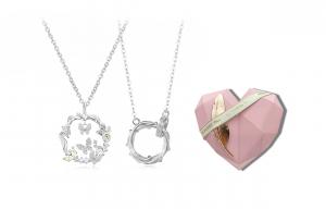 Унисекс ожерелье GIFU, Butterfly Lucky Flower Wreath Couple Necklace + [Encounter Gift Box]