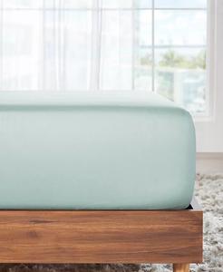 Только простыня из 100% хлопка, мягкий и прохладный сатин, полностью эластичный, с глубокими карманами от California Design Den, зеленый