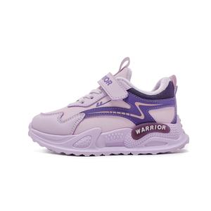 Детские кроссовки Athletic Shoes Slip Resistant Breathable Lightweight Cushioning Low top Casual WARRIOR, фиолетовый (fleece-lined)