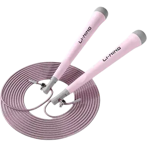Профессиональная гоночная скакалка для студентов материал ручки abs материал шнура pvc стальной трос 2,8 м LINING, Pink[653 Upgraded]2.5Mm ♥ Faster And More Stable