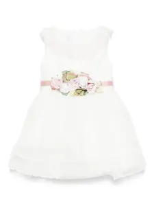Платье с цветочной аппликацией Colorichiari, белый