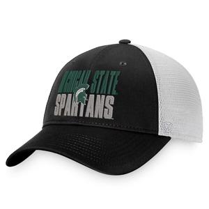 Мужская кепка Top of the World черно-белая Michigan State Spartans Stockpile Trucker Snapback