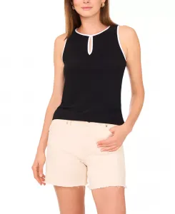 Женский топ без рукавов с вырезом-замочной скважиной Vince Camuto, черный