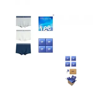 Мужские трусы боксеры упаковка 3 штуки Lee, белый