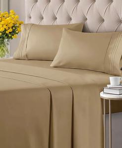 Комплект постельного белья из микрофибры из 4 предметов — Twin CGK Unlimited, бежевый