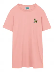 Платье-футболка с аппликацией Kenzo Kids, розовый
