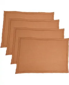 Салфетки из льняной ткани с оверлочной отделкой, 14 x 20 дюймов Saro Lifestyle, terracotta