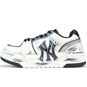 Черновой деним с элементами, Big Brother Shoes, платформа, винтажный аква-синий бейсбол MLB, белый