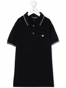 Рубашка поло с вышитым логотипом Emporio Armani Kids, синий