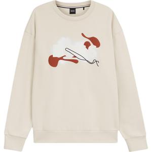 Босс свитшот с абстрактным принтом HUGO BOSS, бежевый